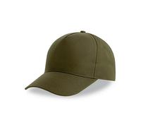 Atlantis Headwear Atlantis Recy Five Cap Klassische, strukturierte Baseballkappe, Geschwungener Schirm, Hochwertiger Klettverschluss Olive