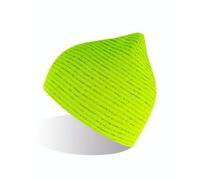 Atlantis Headwear Atlantis Shine Beanie Mütze recyceltes (rPet) Polyester mit Reflexfäden Fluo Gelb