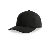 Atlantis Headwear Atlantis Skye Cap Leicht gebogener Schirm Hochwertiger Klettverschluss Schwarz