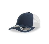 Atlantis Headwear Atlantis Zion Cap Mesh - Basecap zweifarbig aus Recyceltem Polyester Truckercap Navy/Weiß