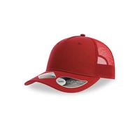 Atlantis Headwear Atlantis Zion Cap Mesh - Basecap zweifarbig aus Recyceltem Polyester Truckercap Rot/Rot