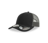 Atlantis Headwear Atlantis Zion Cap Mesh - Basecap zweifarbig aus Recyceltem Polyester Truckercap Schwarz/Grau