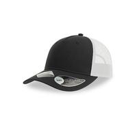 Atlantis Headwear Atlantis Zion Cap Mesh - Basecap zweifarbig aus Recyceltem Polyester Truckercap Schwarz/Weiß