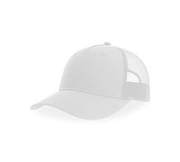 Atlantis Headwear Atlantis Zion Cap Mesh - Basecap zweifarbig aus Recyceltem Polyester Truckercap Weiß/Weiß