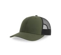 Atlantis Headwear Basecap Atlantis Bryce Cap Mesh Cap zweifarbig aus Recyceltem Polyester Truckercap Olive/Schwarz