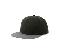 Atlantis Headwear Basecap Kappe Cappy Atlantis Streetwear-Style Flacher Schirm mit Kunststoffverschluss Snap Back Schwarz/Grau