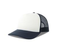 Atlantis Headwear Damen / Herren Mesh Cap Mehrfarbig 15 Farben Basecap Truckercap Kappe Cappy Weiss/Navy