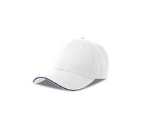 Atlantis Headwear Damen / Herren Sport Cap Baumwolle Metallverschluss Weiss/Navy