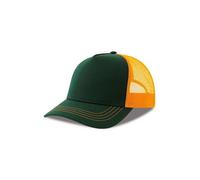 Atlantis Headwear Freizeit-Truckercap aus recyceltem Polyester-Segeltuch Bottle Green/Gelb