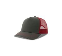 Atlantis Headwear Freizeit-Truckercap aus recyceltem Polyester-Segeltuch Dunkelgrau/Burgundy