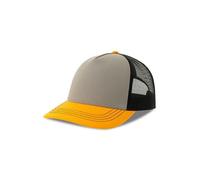 Atlantis Headwear Freizeit-Truckercap aus recyceltem Polyester-Segeltuch Grau/Gelb