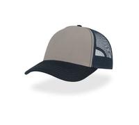 Atlantis Headwear Freizeit-Truckercap aus recyceltem Polyester-Segeltuch Grau/Navy