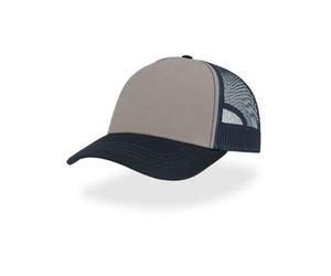 Atlantis Headwear Freizeit-Truckercap aus recyceltem Polyester-Segeltuch Grau/Navy