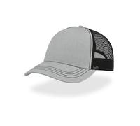 Atlantis Headwear Freizeit-Truckercap aus recyceltem Polyester-Segeltuch Grau/Schwarz