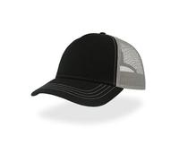 Atlantis Headwear Freizeit-Truckercap aus recyceltem Polyester-Segeltuch Schwarz/Grau