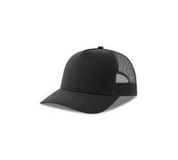 Atlantis Headwear Freizeit-Truckercap aus recyceltem Polyester-Segeltuch Schwarz/Schwarz