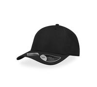 Atlantis Headwear Recy Feel Cap Kunststoffverschluss Leicht gebogener Schirm Schwarz