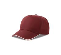 ATLANTIS HEADWEAR RECY FIVE PIPING BURGUNDY/WHITE
