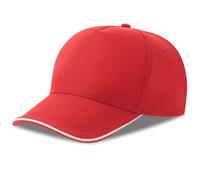 ATLANTIS HEADWEAR RECY FIVE PIPING RED/WHITE