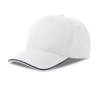 ATLANTIS HEADWEAR RECY FIVE PIPING WHITE/NAVY