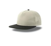 Atlantis Headwear Verstärkte Streetwear-Cap aus recyceltem Polyester Hellgrau/Schwarz