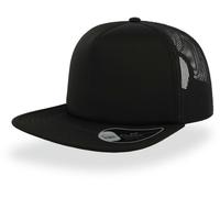 Atlantis Unisex 5-Panel Mesh Kappe mit flachem Schild Netz Cap SN90 black/black one size