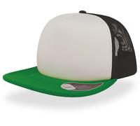 Atlantis Unisex 5-Panel Mesh Kappe mit flachem Schild Netz Cap SN90 white/black/green one size