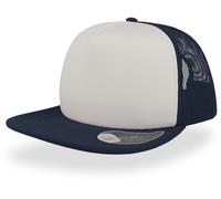 Atlantis Unisex 5-Panel Mesh Kappe mit flachem Schild Netz Cap SN90 white/navy one size