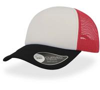 Atlantis Unisex 5-Panel Mesh Kappe Netz Cap RAPP white/red/black one size
