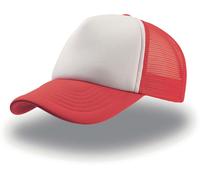 Atlantis Land Fernfahrerkappe AT505 Atlantis Original Unisex 5-Panel Netz Weiß/Rot Einheitsgröße