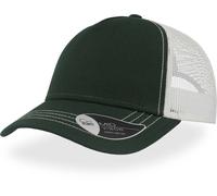 Atlantis Unisex 5-Panel Mesh Kappe 'Rapper Canvas' Klassische Cap RCAN bottle green/white one size