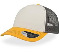 Atlantis Unisex 5-Panel Mesh Kappe 'Rapper Canvas' Klassische Cap RCAN white/gold/dark grey one size