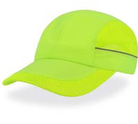 Atlantis Unisex 6-Panel Baseball Kappe mit Reflektoren 'Runner' Sport Cap RUNE yellow fluo one size