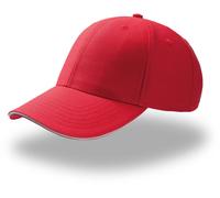 Atlantis Unisex 6-Panel Baseball Kappe 'Sport Sandwich' Klassische Cap SPSA red/white one size