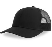 Atlantis Headwear Atlantis Zion Cap Mesh - Basecap zweifarbig aus Recyceltem Polyester Truckercap Schwarz/Schwarz