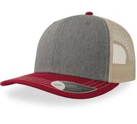 Atlantis Unisex 6-Panel Trucker Kappe 'Sonic' Netz Cap SONI grey/cardinal red/beige one size