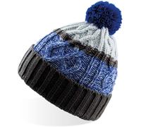 Atlantis Unisex Strickmütze mit Pompon 'Cool' Bommel-Mütze COOB grey/royal one size