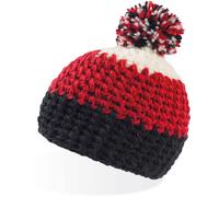 Atlantis Unisex Strickmütze mit Pompon 'Everest Beanie' Bommel-Mütze EVER black/burgundy/white one size