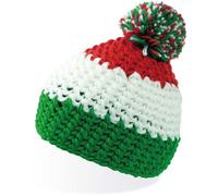 Atlantis Unisex Strickmütze mit Pompon 'Everest Beanie' Bommel-Mütze EVER green/white/red one size