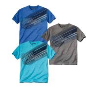 ATLAS FOR MEN - 3er-Pack T-Shirts Sporting in geflammter Optik - 4XL