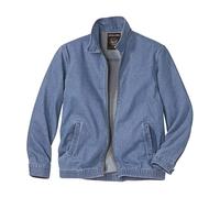ATLAS FOR MEN - Jeansjacke für Männer, sehr leicht, mit Reißverschluss. Blaue Jeans Sommerjacke.Verfügbar in großen Größen von M bis 5XL, Größen XL