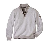 ATLAS FOR MEN - Pullover aus melierter Baumwolle mit Troyer-Kragen - XXL