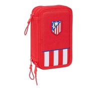 ATLÉTICO DE MADRID Schulmäppchen mit 36 nützlichen Utensilien, Federmäppchen für Kinder, ideal für Kinder von 5 bis 14 Jahren, bequem und vielseitig, Qualität und Widerstandsfähigkeit, 12,5 x 5,5 x