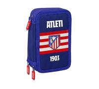 ATLÉTICO DE MADRID Schulmäppchen mit 37 Utensilien, ideal für Kinder von 5 bis 14 Jahren, bequem und vielseitig, Qualität und Widerstandsfähigkeit, 12,5 x 5,5 x 19,5 cm