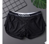 Atmen Sie einfach mit nahtlosen Boxershorts aus Eisseide, ideal für alle Jahreszeiten (L Schwarz)