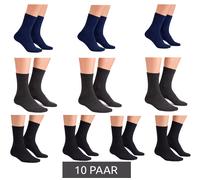 Atmungsaktive 10 Paar CAPPUCCINO ITALIA Damen & Herren Bambus-Socken Alltags-Strümpfe Freizeit-Socken 11685 Schwarz/Dunkelblau/Grau 43-46
