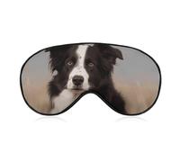 Atmungsaktive Augenmaske Border Collie Gedruckt Weiche Schlaf Augenmasken mit verstellbarem Gürtel Augenbedeckung Augenflicken Lichtblockierende Augenmaske für Büro-Nickerchen Reisen