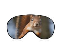 Atmungsaktive Augenmaske Eichhörnchen lustiges Tier Gedruckt Weiche Schlaf Augenmasken mit verstellbarem Gürtel Augenklappen Lichtblockierende Augenmaske für Büro, Nickerchen Reisen