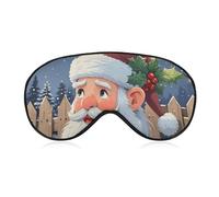 Atmungsaktive Augenmaske mit Weihnachtsmann-Druck, weiche Schlafmasken mit verstellbarem Riemen, Augenklappen, lichtblockierende Augenmaske für Büro, Nickerchen, Reisen