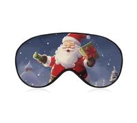 Atmungsaktive Augenmaske, Motiv: Weihnachtsmann, bedruckt, weiche Schlafmasken mit verstellbarem Riemen, Augenklappen, lichtblockierende Augenmaske für Büro, Nickerchen, Reisen